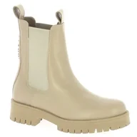 Botki damskie - Beżowe botki workery damskie Carinii B8757 skóra modne r.40 - miniaturka - grafika 1