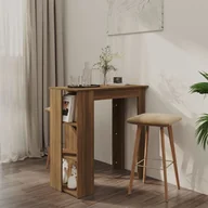 Ławy i stoliki kawowe - shumee shumee Stolik barowy z półkami brązowy dąb 102x50x103,5 cm płyta - miniaturka - grafika 1
