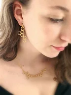 Kolczyki - Plastry miodu złote - kolczyki srebrne - miniaturka - grafika 1