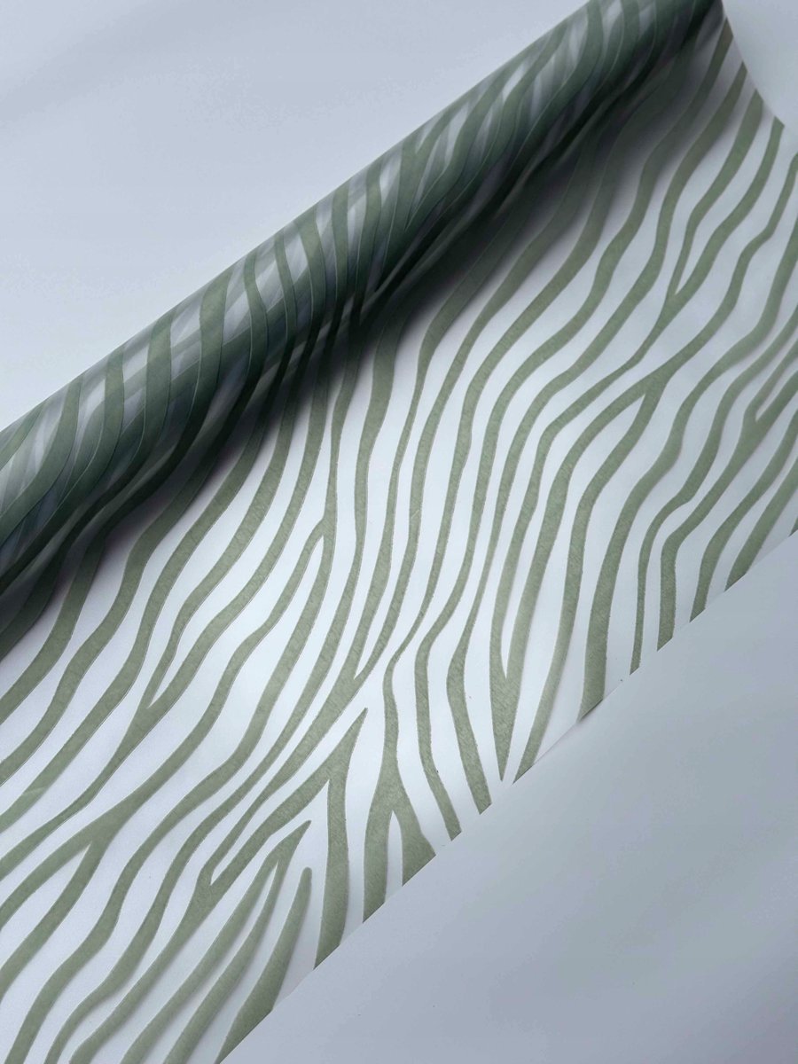 Folia matowa ze wzorem ZEBRA, Przezroczysty + mięta imbirowa