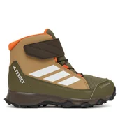 Buty dla chłopców - Trekkingi adidas Terrex Snow Cw JR4189 Brązowy - miniaturka - grafika 1