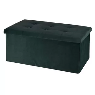 Pufa otwierana welurowa czarna 76 cm - Ławki do przedpokoju - miniaturka - grafika 1