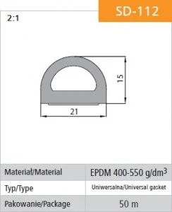USZCZELKA SAMOPRZYLEPNA CZARNA SD-112-0 21*15MM MB - Uszczelki - miniaturka - grafika 1