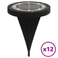 Lampy ogrodowe - vidaXL Solarne lampki gruntowe, z kolcami, 12 szt., ciepłe białe - miniaturka - grafika 1