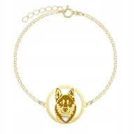 Bransoletki - Bransoletka Złota z Lapoński Pies Pasterski 925 Prezent Kobieta GRAWER - miniaturka - grafika 1