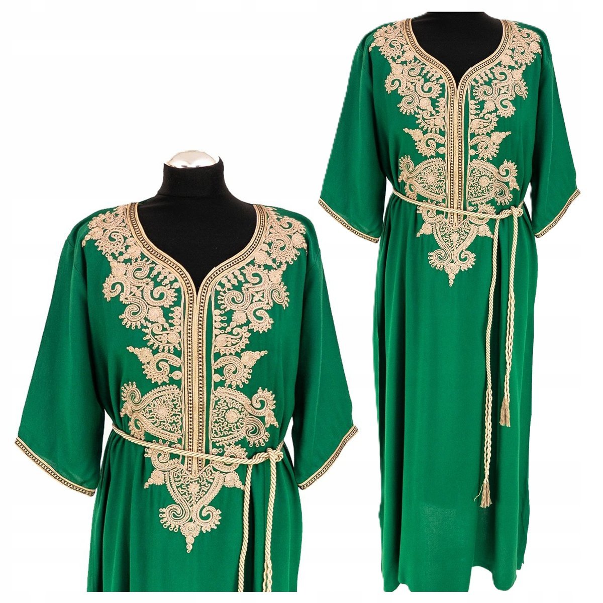 Sukienka Galabija Oryginalna Arabska Orientalna Dżelaba Gelaba Bogaty Haft