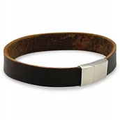 Bransolety męskie - Męska Bransoletka Skórzana - Wyjątkowy Design - Parker Quality -ROZMIAR M - miniaturka - grafika 1