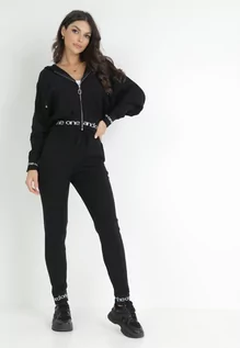 Spodnie damskie - Czarny 2-częściowy Komplet Dresowy z Wiskozy Reho - Born2be - grafika 1