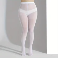 Inne - TEMU Plus Size Casual Pończochy, damskie Plus Solid Semi Sheer Cienkie rajstopy - miniaturka - grafika 1