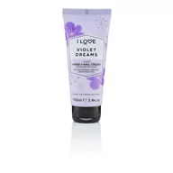 Kremy i maski do rąk - I Love, Scented Hand & Nail Cream, Nawilżający krem do dłoni i paznokci Violet Dreams, 100 ml - miniaturka - grafika 1