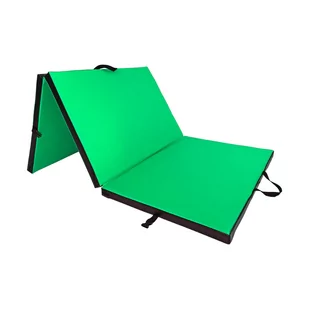 Materac gimnastyczny składany UNDERFIT 195 x 100 x 5 cm twardy zielony - Maty do ćwiczeń - miniaturka - grafika 1