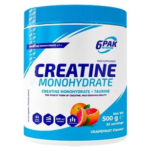 6PAK Creatine Monohydrate 500 g Jar Grapefruit (5902811810708) - Kreatyna - miniaturka - grafika 1