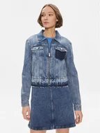 Kurtki damskie - Tommy Jeans Kurtka jeansowa Izzie DW0DW16989 Niebieski Slim Fit - miniaturka - grafika 1