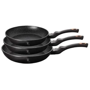 Berlinger Haus Patelnia ZESTAW 3 PATELNI GRANITOWYCH BERLINGERHAUS BLACK ROSE BH-6158 BH-6158 - Patelnie - miniaturka - grafika 1