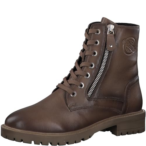 s.Oliver Damskie sztyblety Lace Boot Flat 5-25219-41, cappuccino, 39 EU
