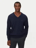 Swetry męskie - Tommy Hilfiger Sweter Pima Org Ctn MW0MW28047 Granatowy Regular Fit - miniaturka - grafika 1