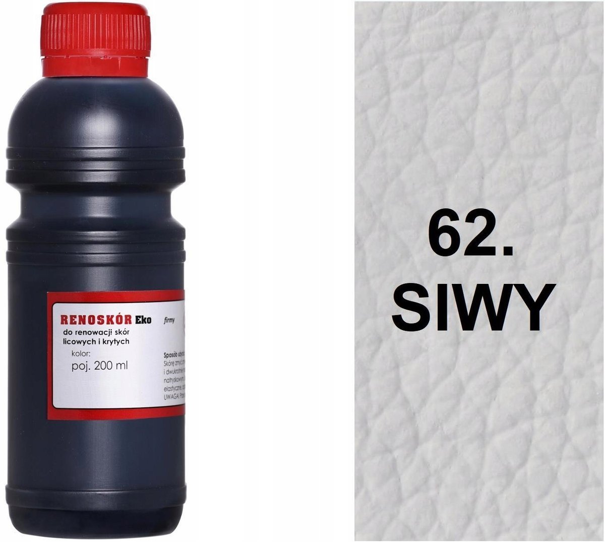 G12-91 SIWY 62 RENOSKÓR FARBA DO RENOWACJI SKÓRY LICOWEJ LAKIER WILBRA PŁYN