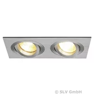 Lampy sufitowe - Spotline NEW TRIA II GU10 wbudowana, prostokątna, Aluminium mat, max. 2x 50W 111362 - miniaturka - grafika 1