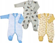 Pajacyki dla niemowląt - Pajac 3-pak Misie niebieskie/Jeże/Osiołek r 86 KLEKLE - miniaturka - grafika 1