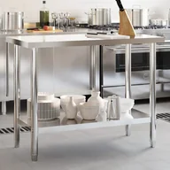 Wózki na żywność - Kuchenny stół roboczy, 110x55x85 cm, stal nierdzewna Lumarko! - miniaturka - grafika 1