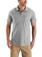 Koszulki sportowe męskie - Koszulka męska polo Carhartt Force Midweight Pocket Heather Grey - miniaturka - grafika 1