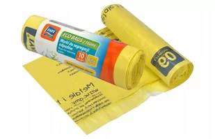 Worki Na Śmieci Z Taśmą 60L 10 Szt Żółte Plastik - Worki na śmieci - miniaturka - grafika 1