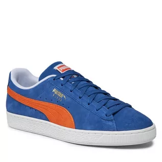 Półbuty męskie - Sneakersy Puma Suede Teams II Blazing Blue 386595 01 Granatowy - grafika 1