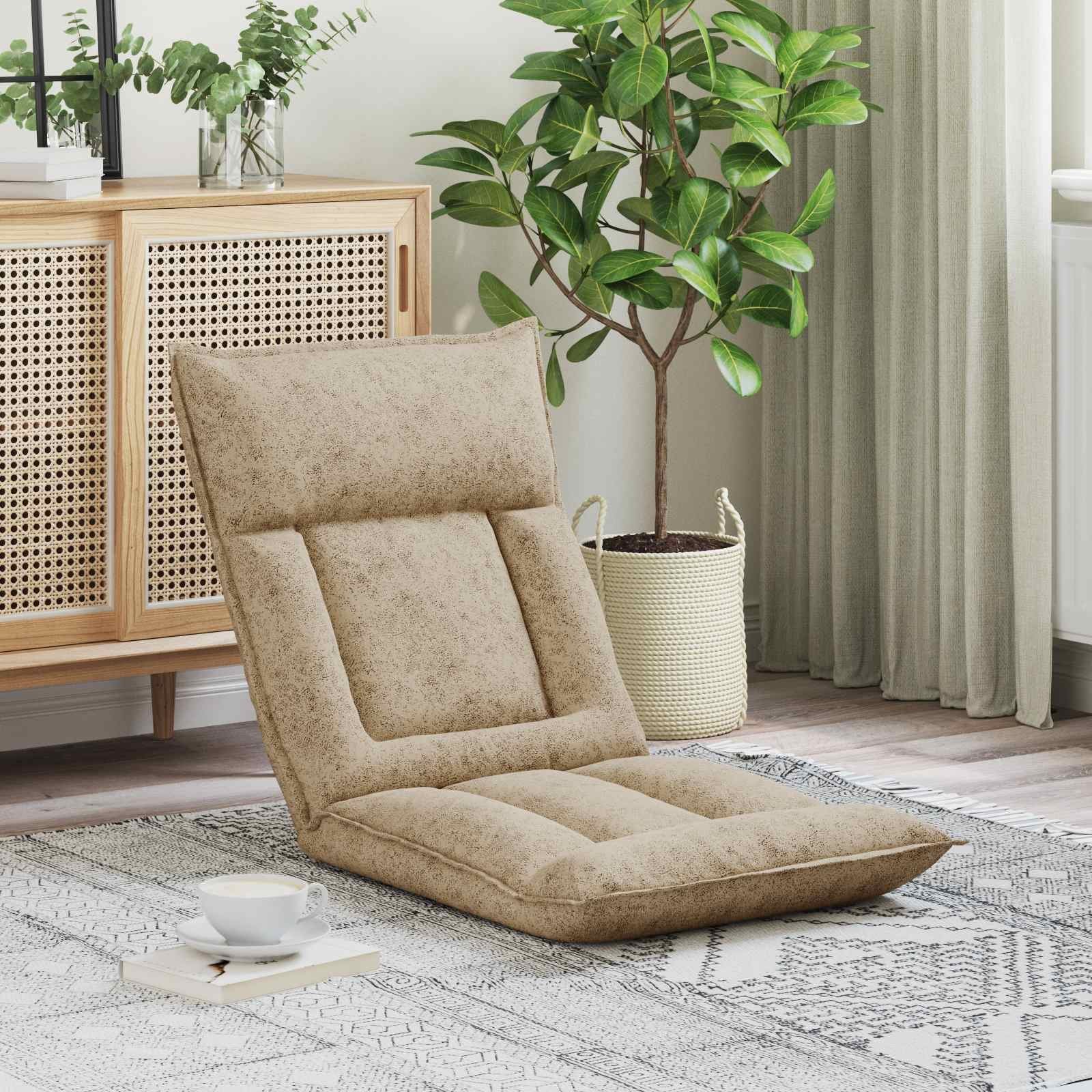 vidaXL vidaXL Krzesło na podłogę Jasnoszary 55 x 61 x 70 cm tkanina
