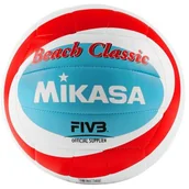 Siatkówka - Piłka siatkowa plażowa Mikasa Beach Classic biało-czerwono-niebieska BV543C-VXB-RSB - miniaturka - grafika 1