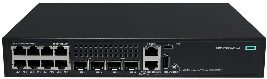 Switch HP HPE Networking CW 2150 8p 10M/100M/1G 2p SFP 1G 2p SFP+ 1G/10G Switch EU en S6X56A#ABB
