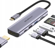 Huby USB - HUB USB-C 6w1 USB-C PD100W HDMI 4K USB 3.0 USB 2.0 Czytnik Kart SD/TF - miniaturka - grafika 1
