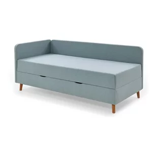 Jasnoniebieskie tapicerowane łóżko jednoosobowe ze schowkiem 120x200 cm Cabana – Meise Möbel - Łóżka - miniaturka - grafika 1