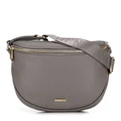 Nerki - Damska torebka nerka ze skóry ekologicznej szaro - złota - miniaturka - grafika 1