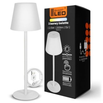 Lampka Biurkowa Led Akumulatorowa Na Biurko Dotykowa Stołowa Nocna 3 Barwy