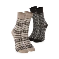 Skarpetki męskie - CREA SOCKS, skarpetki zimowe, WEŁNA ALPAKI, 2 pary, 41/46 - miniaturka - grafika 1