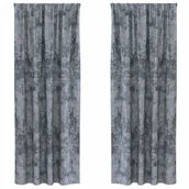 Zasłony - vidaXL Zasłona z zasłonami 2 pcs Srebrny szary 245 x 140 cm Aksamit - miniaturka - grafika 1