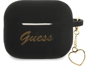 Etui GUESS Silicone Charm Heart do suchawek Apple AirPods 3 Czarno-biały - Akcesoria do słuchawek - miniaturka - grafika 1