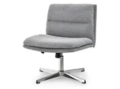 Fotele - OBROTOWY FOTEL DO SALONU SCARLET SZARY BOUCLE CHROM PODSTAWA - miniaturka - grafika 1