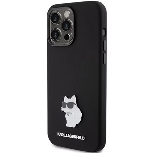 Etui Karl Lagerfeld KLHCP15LSMHCNPK Apple iPhone 15 Pro Silicone Choupette Metal Pin czarny/black - Etui i futerały do telefonów - miniaturka - grafika 3