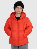 Kurtki i kamizelki sportowe męskie - 4F Kurtka puchowa z wypełnieniem syntetycznym chłopięca - czerwona 122 (6-7 lat) - miniaturka - grafika 1