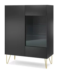 Witryna Niska Harmony Wt97 Grafit Mat / Marmur Black Royal - Inne meble do salonu - miniaturka - grafika 1