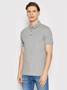 Koszulki męskie - Hugo Boss Polo Passenger 50472668 Szary Slim Fit - grafika 1