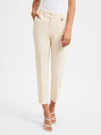 Spodnie damskie - JOOP! Damskie spodnie materiałowe Kobiety Sztuczne włókno beżowy jednolity, 34 - miniaturka - grafika 1