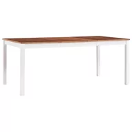 Stoły - vidaXL Stół do jadalni, biało-brązowy, 180x90x73 cm, drewno sosnowe - miniaturka - grafika 1