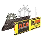 Części motocyklowe - Zestaw łańcuchów DID stal 428HD / 122 zapięcie na klips do Kawasaki KLX D-Tracker 125 ccm rok prod. 2010-2014 - miniaturka - grafika 1