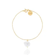 Bransoletki - Bransoletka srebrna pozłacana z naturalną perłą - miniaturka - grafika 1