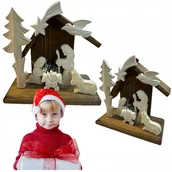 Ozdoby bożonarodzeniowe - SZOPKA BOŻONARODZENIOWA STROIK ŚWIĄTECZNY DEKORACJA RĘKODZIEŁO OZDOBA - miniaturka - grafika 1