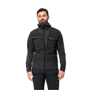 Męska kurtka softshellowa Jack Wolfskin ALPSPITZE HOODY M phantom - S - Kurtki narciarskie - miniaturka - grafika 1