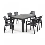 Meble ogrodowe - Allibert Zestaw mebli na taras TIVOLI 6+1 : Kolor - grafit BK-010198 - miniaturka - grafika 1