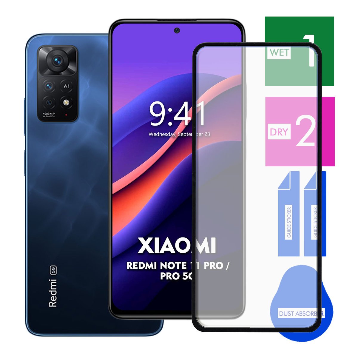 SZKŁO HARTOWANE DO XIAOMI REDMI NOTE 11 PRO PRO 5G PEŁNE CAŁY EKRAN 9H 5D